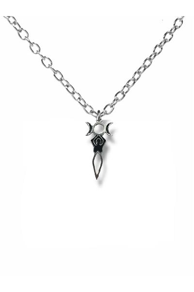 Herşey Nota Witchcraft Necklace with Moon Goddess Figure and 60 cm Chain |   Mystical and Gothic Unisex Jewelry