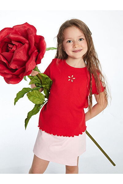 LC Waikiki Özmarka Tricou pentru fete cu guler rotund și imprimeu floral, sez...