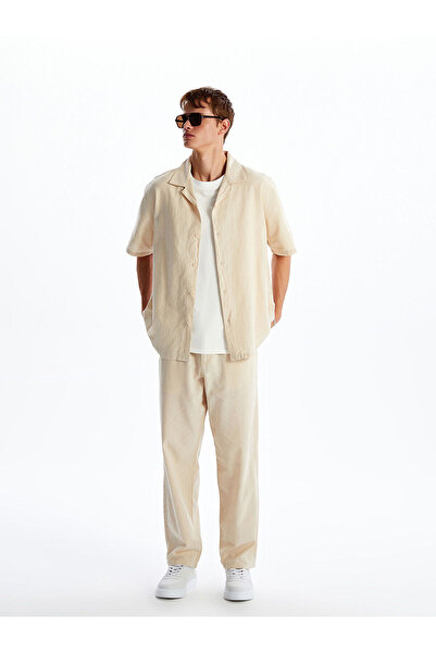 LC Waikiki Nevavm Comfortable Fit Linen Blend Men's Trousers with Difference