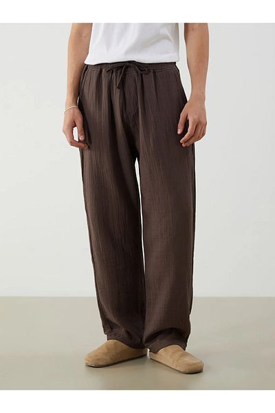 LC Waikiki Xside Brown Comfortable Fit Muslin Men's Trousers