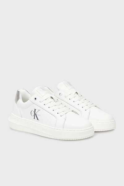 Calvin Klein Logolu Deri Sneaker Ayakkabı YW0YW0187602R AYAKKABI YW0YW01876 02R