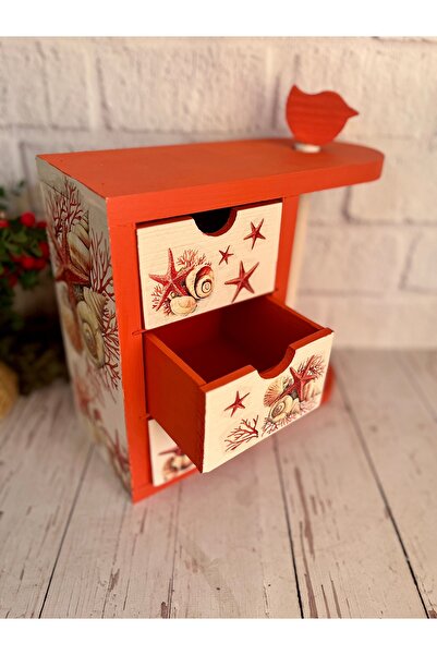 Bypinaryuksel Rulo havluluk Masif Ağaç ,Çekmeceli ,Deniz Kabuğu Desenli Kâğıt rulo havluluk