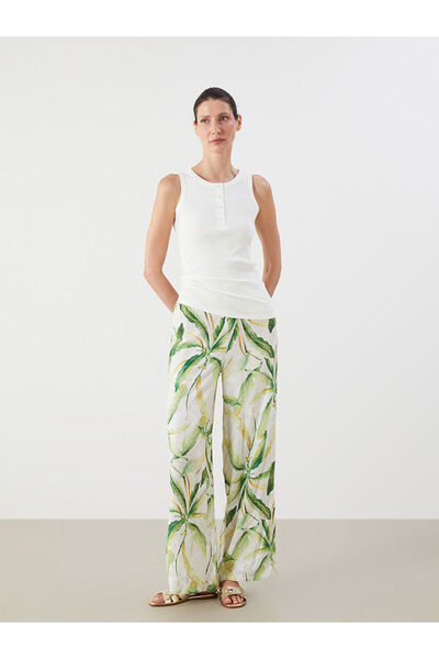 LC Waikiki Pantaloni de damă cu talie elastică cu flori de sezon nou - S5NH89Z8