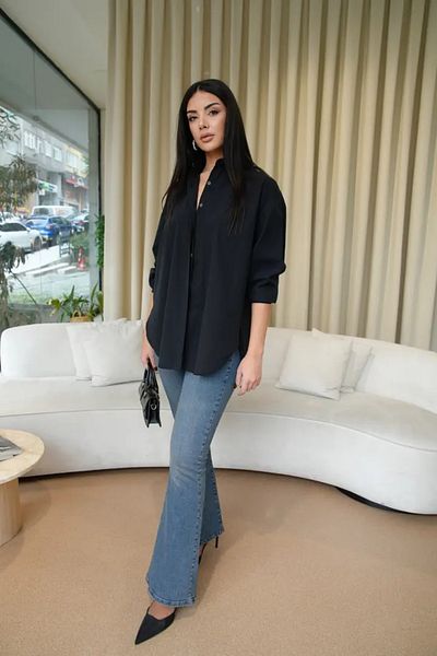 Tuba Butik Oversize Basic Women's Shirt
