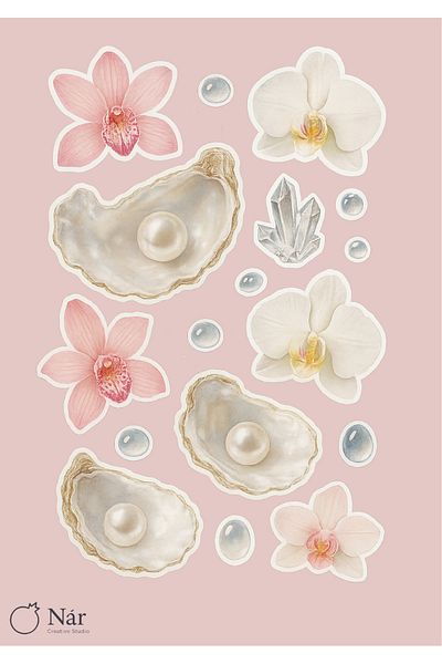 sticker Pearlescent Elegance Sticker Sheet I 1 Sheet I Sea Themed Stickers