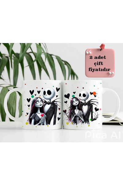 GünayStore  Bride Victor (Dead Bride) 2 Pcs Couple Lover Gift Cup Cup Coffee Tea Cup 300 ml