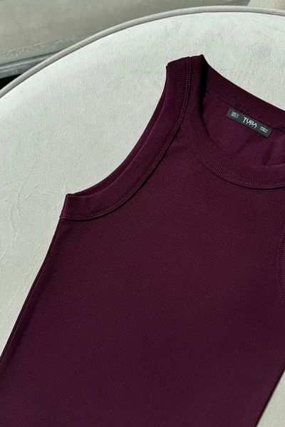 Tuba Butik Halter Collar Ribbed Women's Athlete