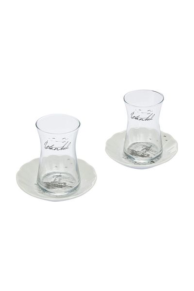 Porland Istanbul Tea Set, Porcelain 2 Person 4 Pieces
