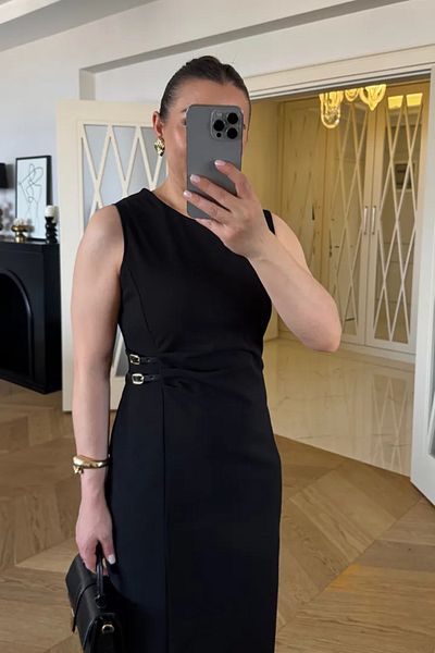 Tuba Butik Drape Detailed Midi Dress