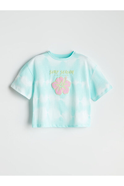 LC Waikiki Tricou crop pentru fete LCW Crew Neck Floral