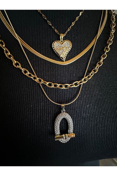 NFS BUTİK Italian Chain Steel Multiple Combination-4 Pcs