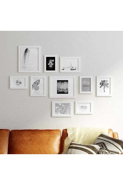 ASTERA Picture Frame Set 10 - 2X(20X25), 4X(13X18), 4X(10X15) Cm, Wood White Rpf310W