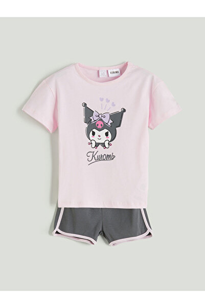 LC Waikiki تي شيرت وشورت مطبوع عليه كورومي من سيراي نيو سيزون للفتيات الصغيرا...