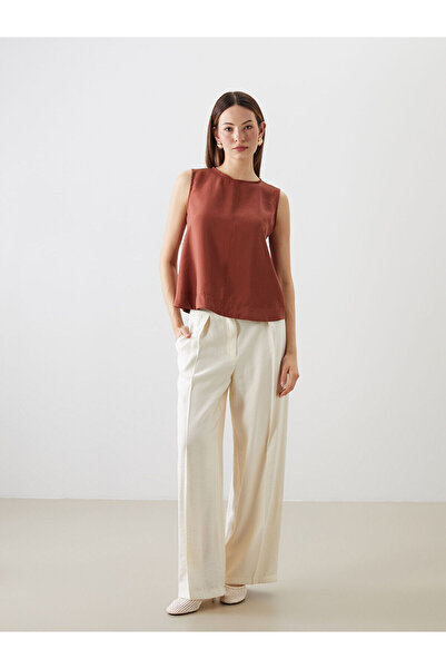 LC Waikiki Νέα σεζόν Modal Mixed γυναικείο παντελόνι με ελαστική μέση - S5Q594Z8