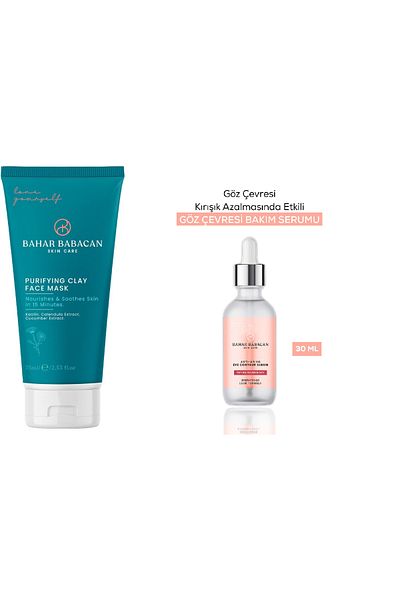 Bahar Babacan Anti-Blackhead Clay Mask 75ml + Anti-Aging Eye Contour Serum 30ml Gift