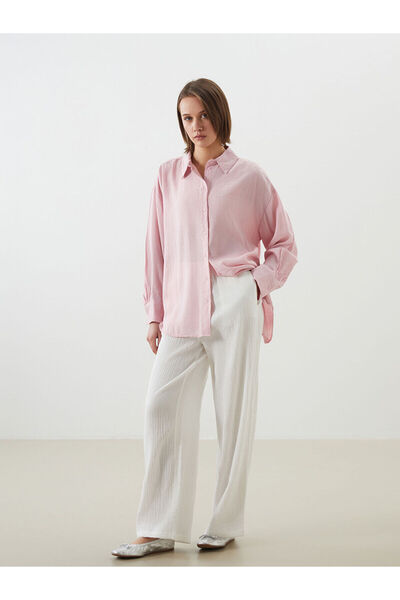 LC Waikiki Texturierte Damenhose mit elastischem Bund