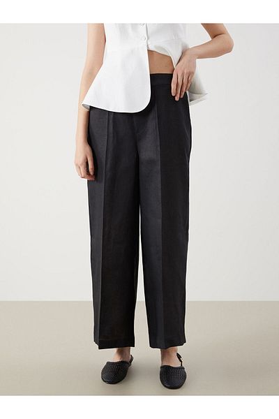 LC Waikiki Pantaloni de damă din in 0 cu talie elastică sezon nou - S5R207Z8