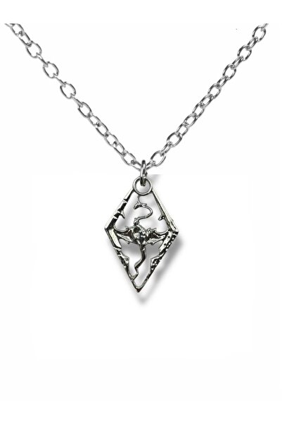 Herşey Nota Skyrim Dragonborn Figürlü Kolye 60 cm Zincirli | The Elder Scroll...