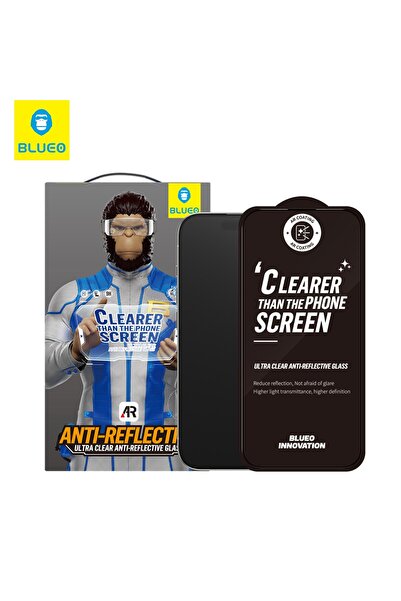 BLUEO Anti-Reflective iPhone 14 Pro Uyumlu Ekrandan Bile Daha Net AR Cam Ekra...