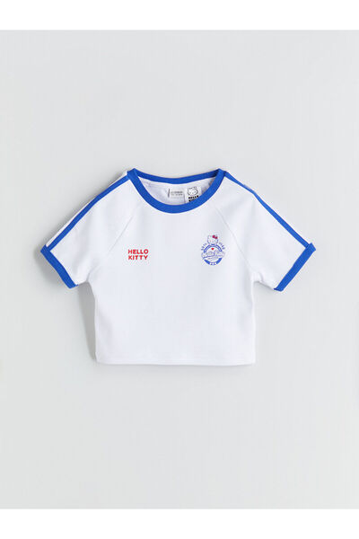 LC Waikiki Kurz geschnittenes Mädchen-T-Shirt mit Rundhalsausschnitt und Hell...