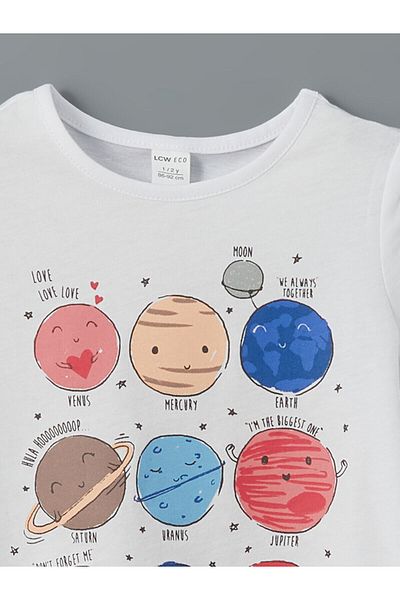 LC Waikiki Crew Neck Printed Girl's T-Shirt