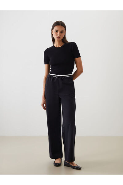 LC Waikiki Νέα σεζόν Γυναικείο παντελόνι με ελαστική μέση φαρδιά Paca - S5MO55Z8