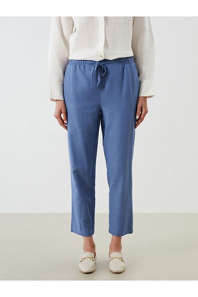 LC Waikiki New Season Women's Linen Blend Trousers with Elastic Waist - S5Qr01Z8