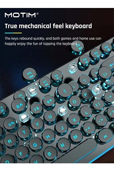 MOTIM 104-Key Mechanical Gaming Keyboard (Gaming Mouse) with Ice Blue Backlit