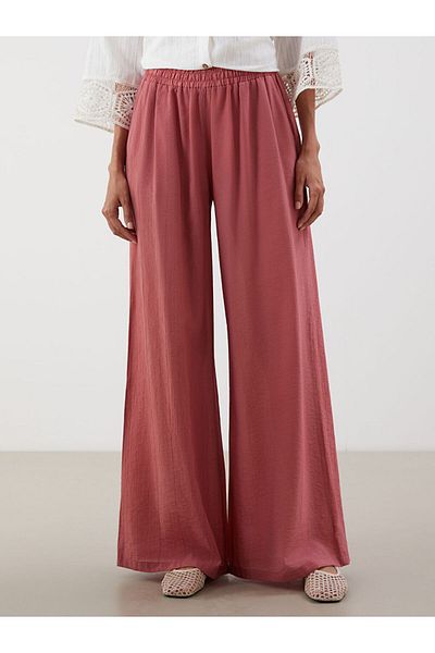LC Waikiki New Season Elastic Waist Wide Leg Women's Trousers - S5Qf80Z8