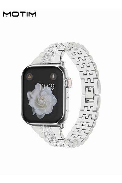 MOTIM Metal Apple Watch Band Diamond Rhinestone Bling Band Bracelet iWatch Replacement Band Ultra