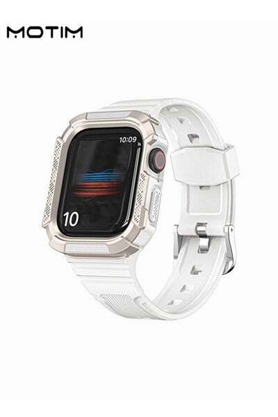 MOTIM Rugged Armor Apple Watch Case with Band, Replacement Band Strap with Bumper Protective Cover