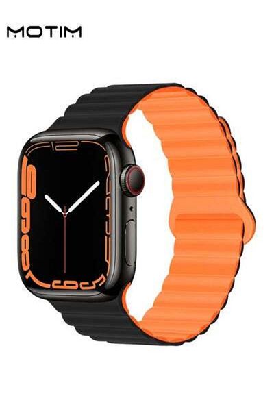 MOTIM Apple Watch Band Magnetic Buckle Strap Soft Silicone Replacement Strap Loop Bracelet