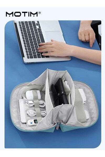 MOTIM Electronics Travel Organizer Multiple Compartment Waterproof Electronics Accessories Storage Bag