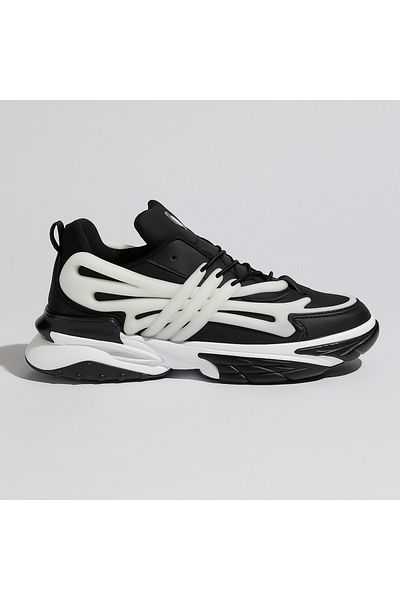 DME DMENIA SRSTCOE Black & White Chunky Sneakers – Stylish Comfort Athletic Shoes