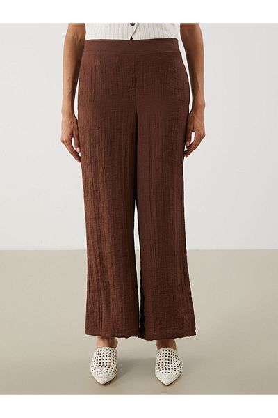 LC Waikiki New Season Women's Linen Look Trousers with Elastic Waist - S5Qe91Z8