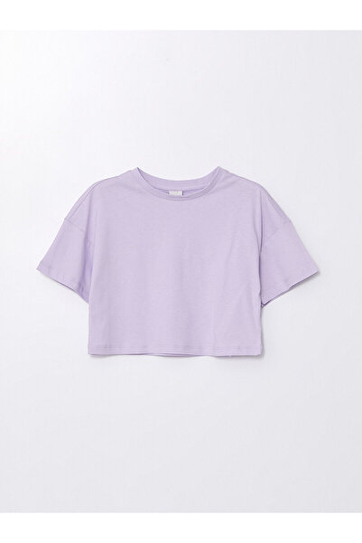 LC Waikiki LCW Kids Girls Crop T-Shirt - Crew Neck, κοντό μανίκι