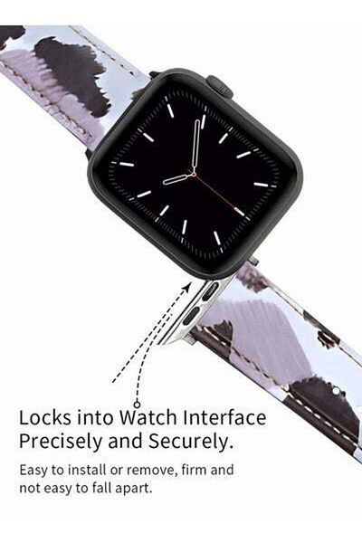 MOTIM Slim Leather Strap Compatible with Apple Watch Band, Genuine Leather Replacement Band Wristband