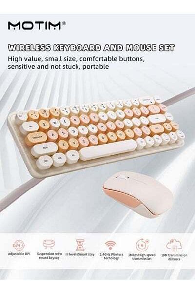 MOTIM Wireless Keyboard And Mouse Combo 84-Key, 2.4G Wireless Connection, Ultra-Thin Sleek