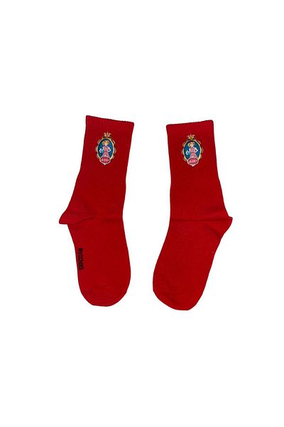 MYSCHOOL One pair of my school logo print long socks