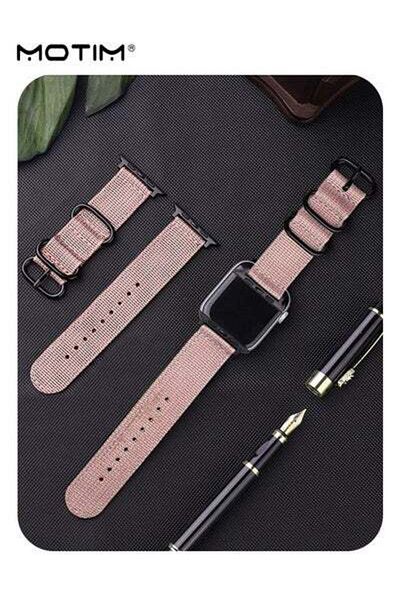 MOTIM Nylon Loop Watch Band for Apple Watch 45mm 44mm 42mm, Braided Sport Strap Replacement Strap