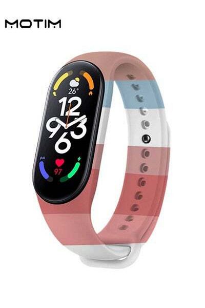 MOTIM Silicone Strap Compatible with Xiaomi Mi Band 7/6/5 Waterproof Replacement Sport Watchband Wristband