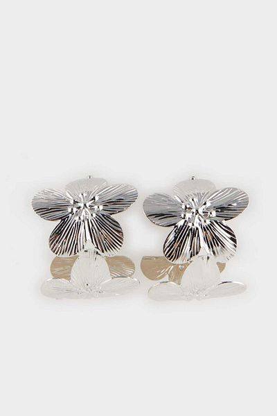 DeFacto Women's Floral Silver Earrings F0896Axns