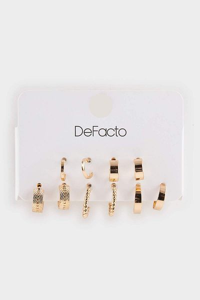 DeFacto Women's 5-Piece Gold Earrings F5938Axns