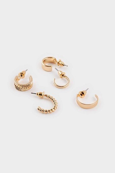 DeFacto Women's 5-Piece Gold Earrings F5938Axns