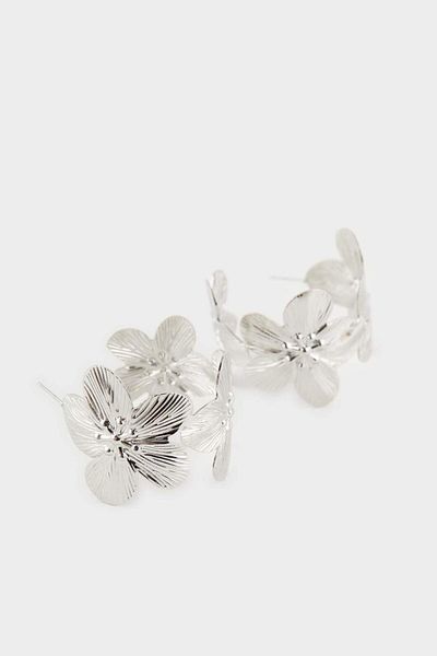 DeFacto Women's Floral Silver Earrings F0896Axns
