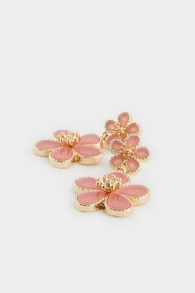 DeFacto Women's Pink Floral Dangle Earrings F0904Axns