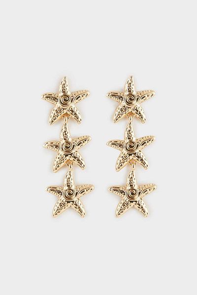 DeFacto Women's Star Gold Earrings F0902Axns