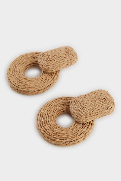 DeFacto Women's Straw Detailed Earrings F0826Axns