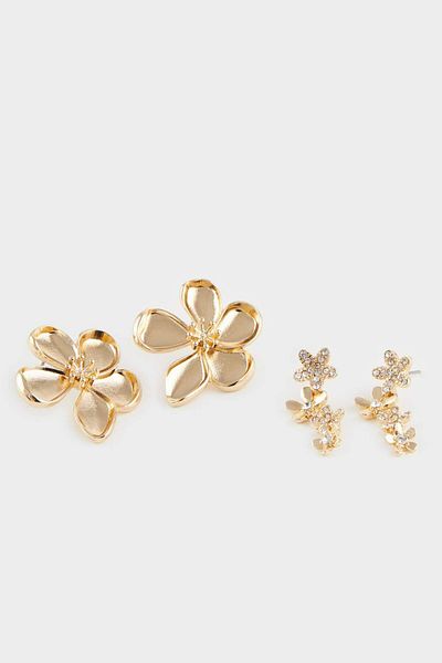 DeFacto Women's 2-Piece Floral Earrings F0885Axns