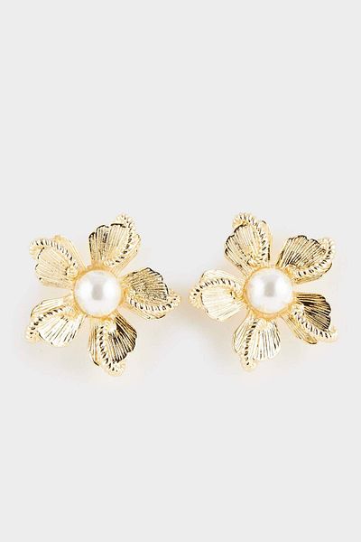DeFacto Women's Floral Gold Earrings F0890Axns